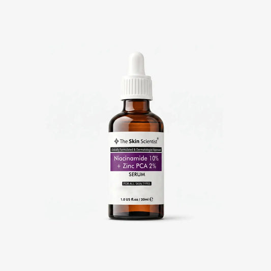 Niacinamide 10% + Zinc 2% Serum bottle - The Skin Scientist Pakistan